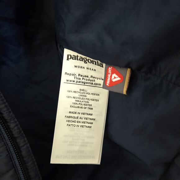 Patagonia Logo Nano Puff Navy Blue Vest Size S - Picture 10 of 10